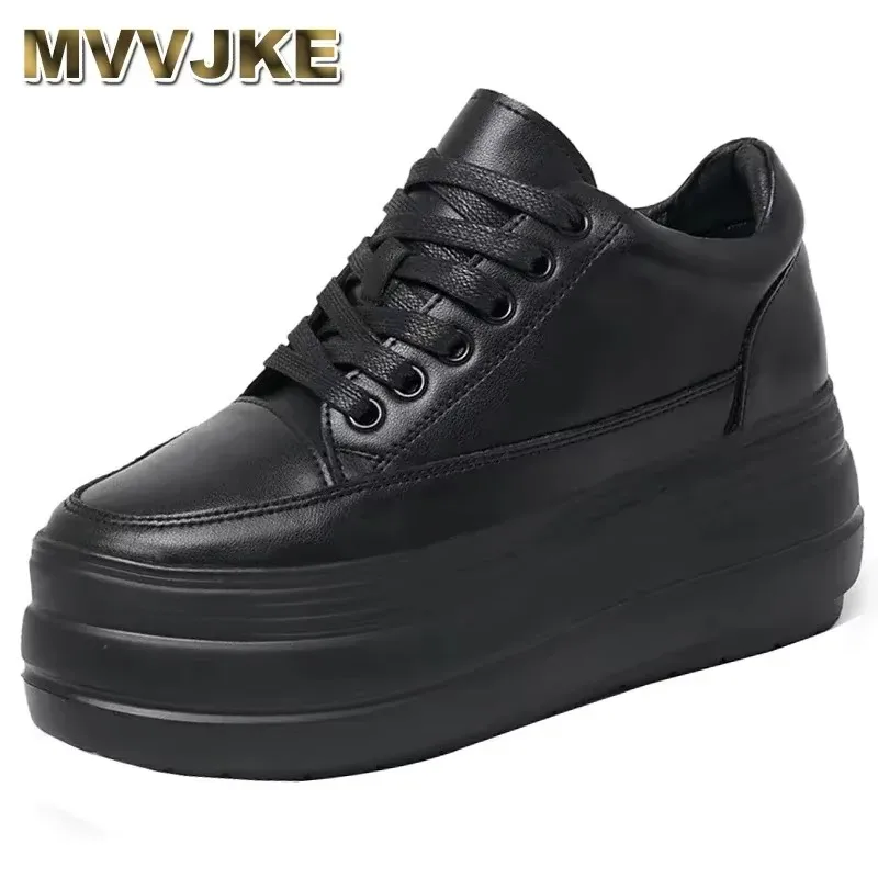 2025 кроссовки на танкетке из натуральной кожи платформе 8 см повседневные женские