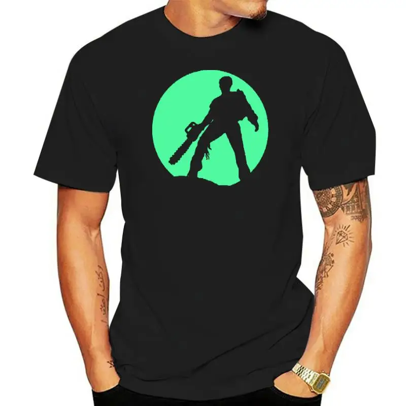 

Evil Dead Chainsaw Tribute Glow in the Dark T-shirt men t shirt