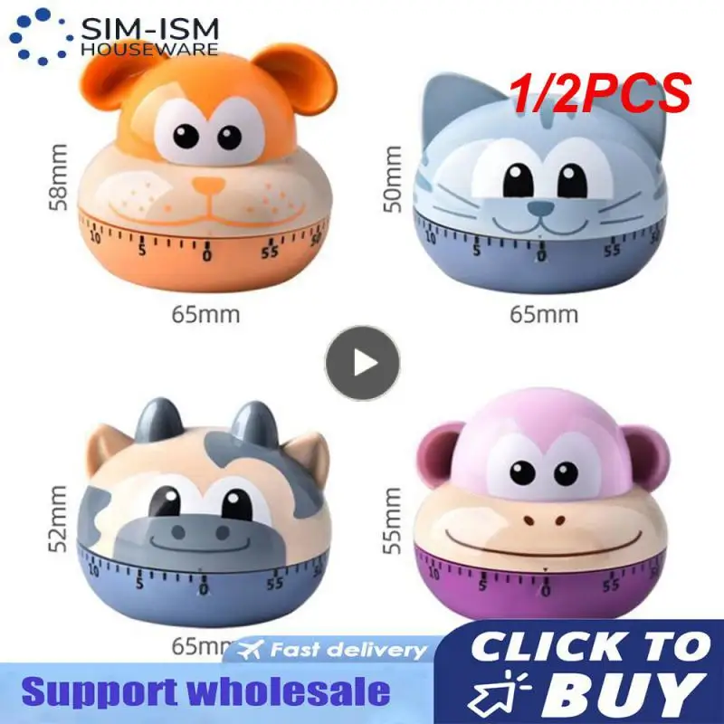 

1/2 шт., кухонные часы с мультяшным животным