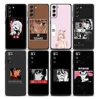 japanese anime aesthetic phone case for samsung galaxy s7 s8 s9 s10e s21 s20 fe plus ultra 5g soft silicone