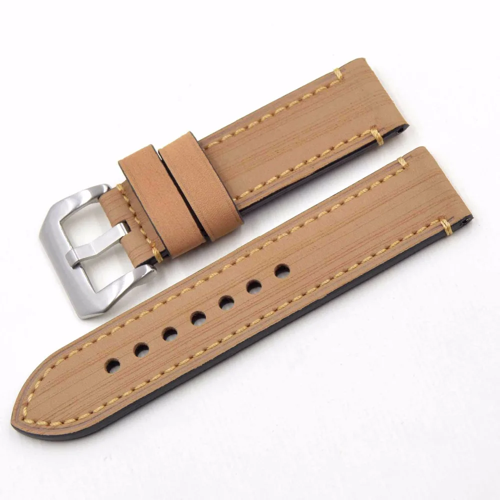 

Ремешок из натуральной кожи для наручных часов, толстый мужской браслет ручной работы, высококлассный браслет, 20 22 24 26 мм