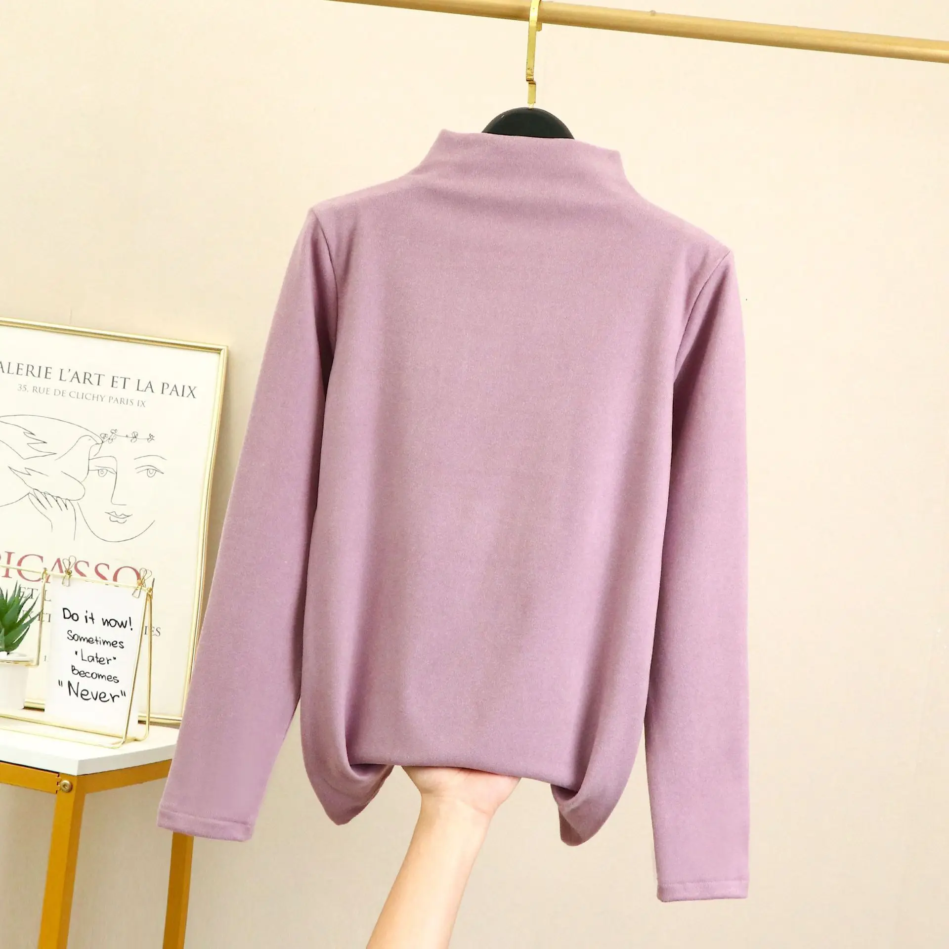 Women Thicken Thermal Shirt Lingerie Toothpick Strips Velvet Autumn Body Sculpting Positioning Lace Turtleneck Winter Underwear