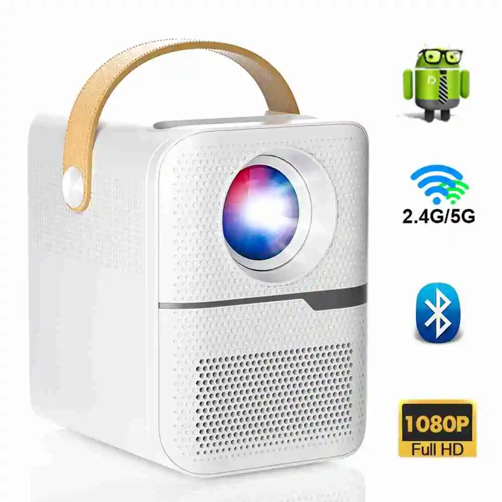 

Global Version Projector Portable 1080P Full HD Projector 120 ANSI Lumens Android 10 16GB ROM Home Theater Projector Genuine New