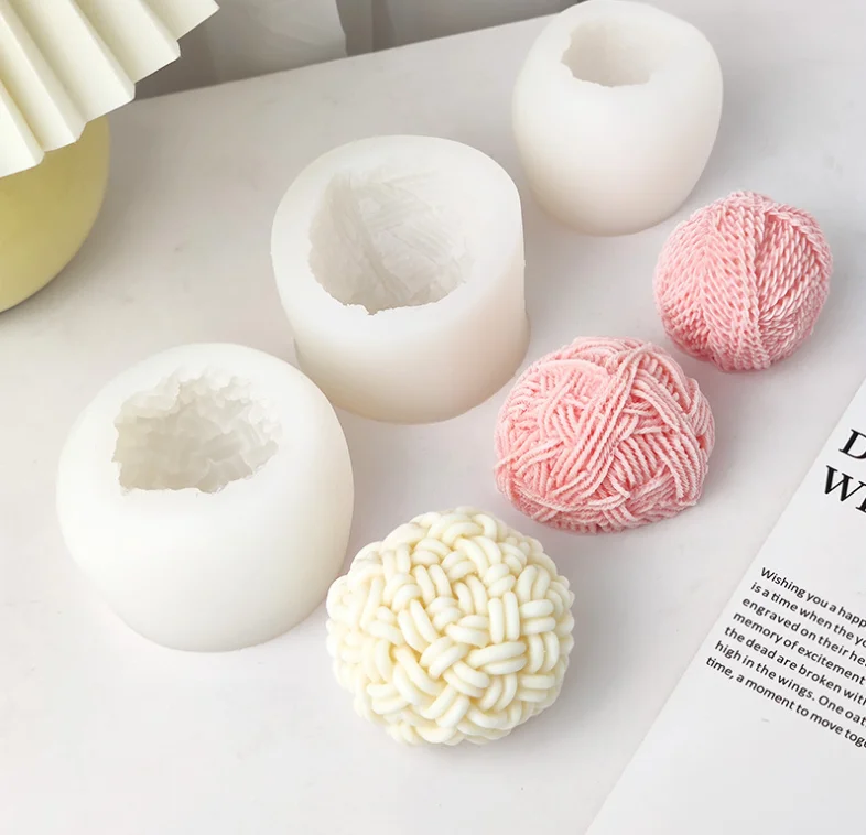 

SZ585 Braided Wool Yarn Ball Geometric Ornament Candle Soap Silicone Mold DIY Aromatherapy Home Decor Gifts