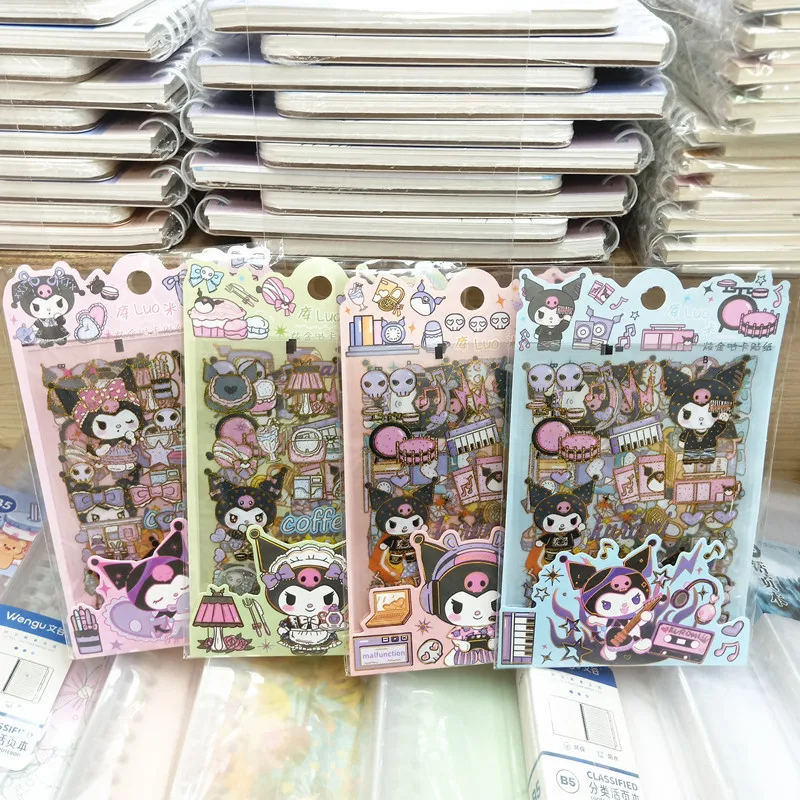 

40 шт. Sanrio Kuromi My Melody Cinnamoroll акриловая наклейка с золотым порошком s DIY Наклейка Guka набор для девочек ручной работы Подарочная коробка для детей