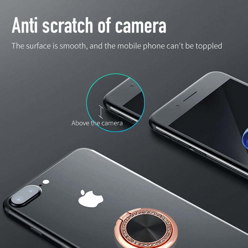 Luxury 360 Degree Stand Phone Finger Ring Socket Holder For iphone 11 12 Mini Pro 8 7 X XR XS Max 6S 6 Plus Smartphone Tablet