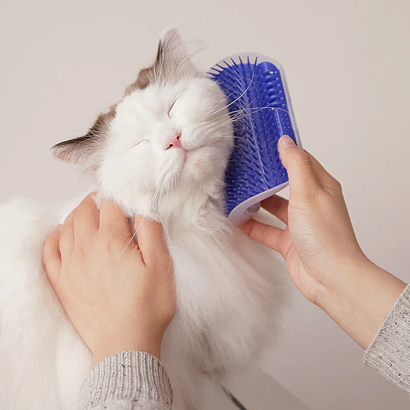 

Pet Brush Comb Play Cat Toy Cat Corner Self Groomer Massage Comb with Catnip for Puppy Cat Accessories