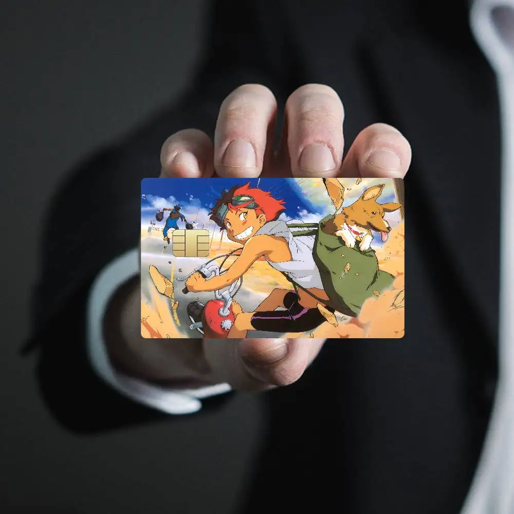 Фото Аниме C-Cowboy Bebop Аниме Мультфильм 1 комплект из 4 шт., наклейка из кожи медведя, пленочная лента, чехол для большой кредитной дебетовой карты, передняя сторона №5