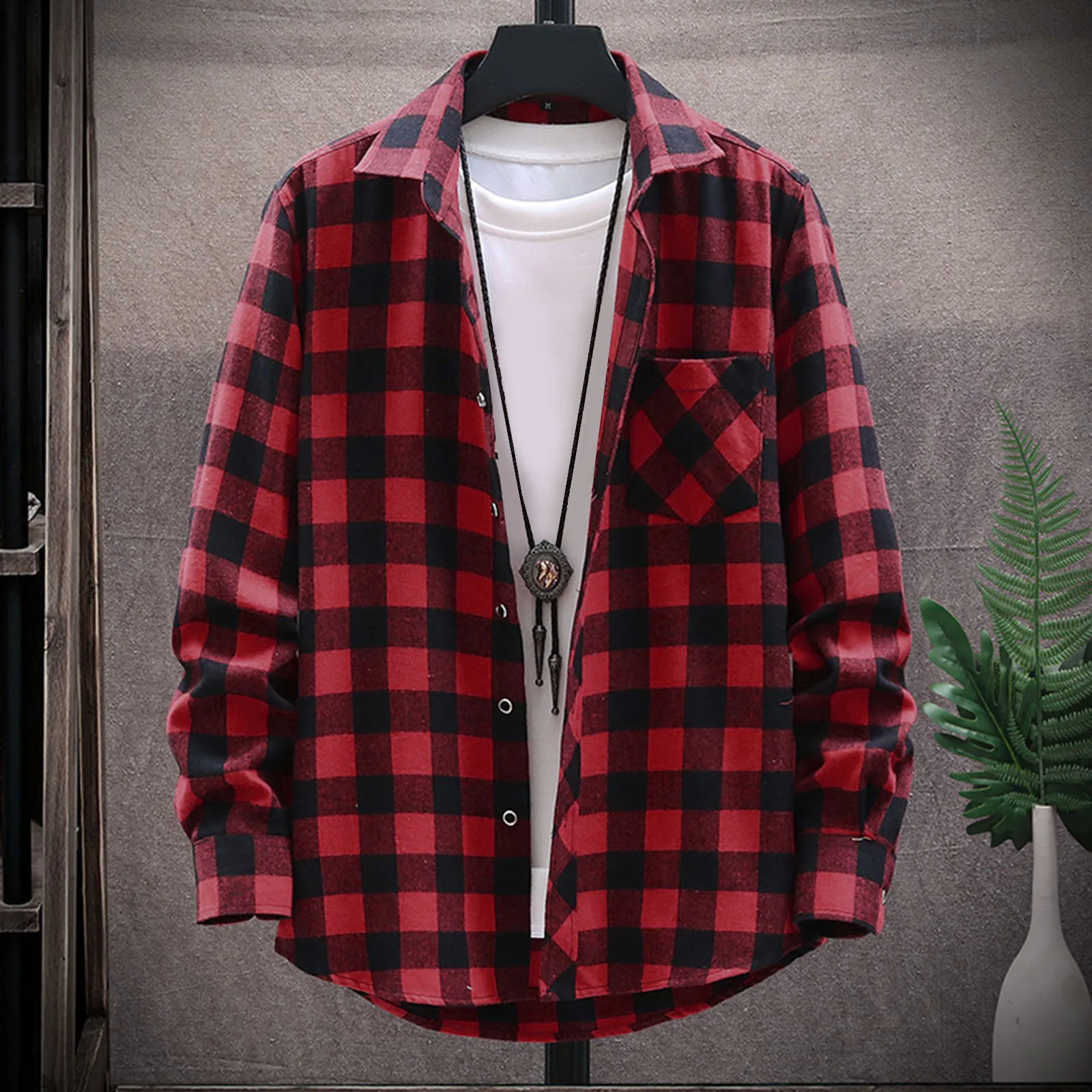 

Модная рубашка в клетку с принтом, рубашки с отложным воротником, рубашки с длинным рукавом, рубашки в стиле Харадзюку для мужчин, Осенние рубашки, блузы, повседневная одежда, топы