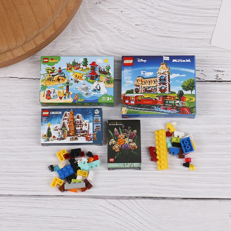 

Миниатюрные строительные блоки и коробка для кукольного домика, модель игрушки