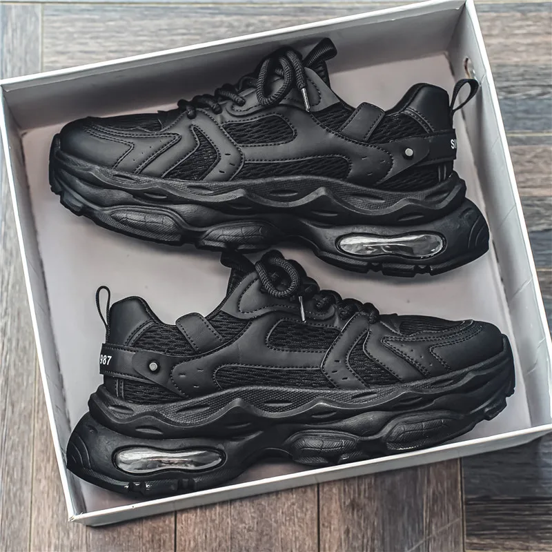 Мужская модная дышащая Спортивная обувь со шнуровкой модный трендовый дизайн