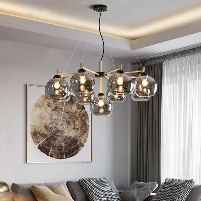 

Modern Glass LED Chandeliers Dining Room Dining Hanging Lamp Restaurant Bedroom Study Pendant Lamp Lighting Interior Decoration