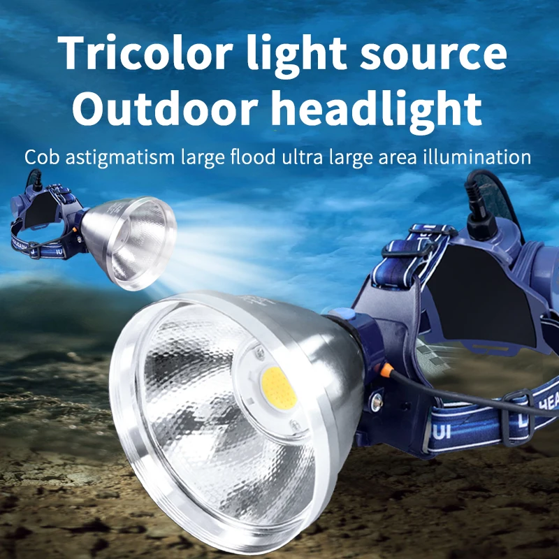 Outdoor Camping Head Lamp High Power 10W Rechargeable LED Headlamp built-in 4800mah lithium Headlight