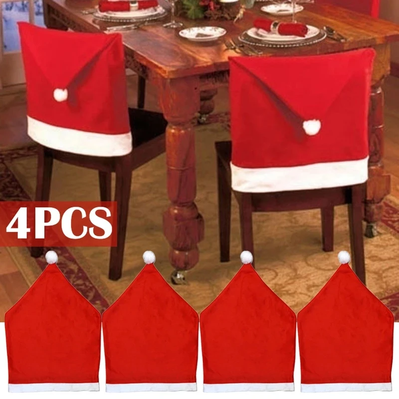 Cover Christmas Decoration For Home Table Dinner Chair Back Decor 2024 New Year Party Supplies Xmas Navidad 2023