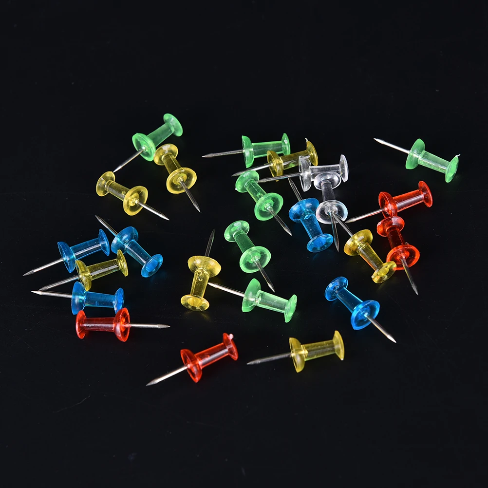 

100PCS Push Pin Assorted Transparent Colorful Making Thumbtack Pins Cork Board Office School Stationery Wholesale