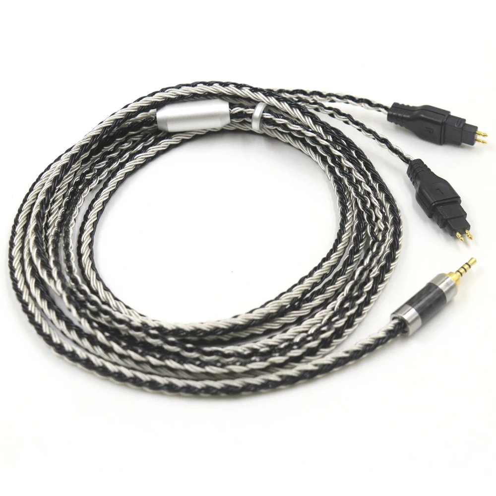 

16 Core Black White 4.4 mm 2.5mm XLR 3.5 Earphone Cable For Sennheiser hd xx x HD580 HD600 HD650 HD25 hd545 hd565 hd535
