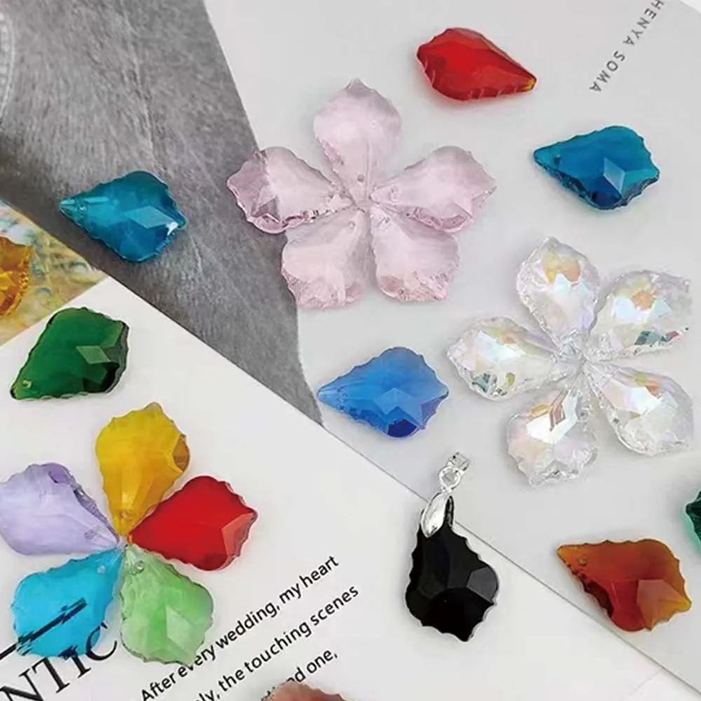 400 шт./лот форма кленового листа 38x22 мм прозрачная Хрустальная люстра