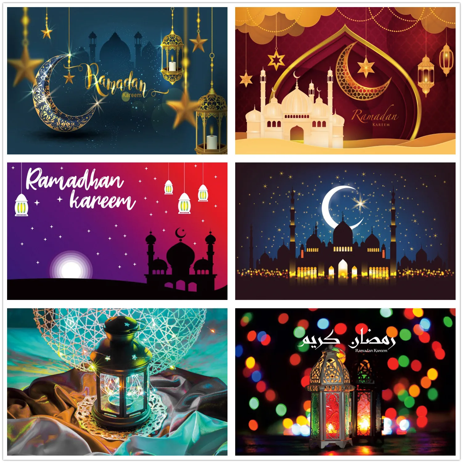 

2022 Eid Mubarak Decor Tapestries Muslim Ramadan Decor Lantern Moon Pattern Decor Tablecloth Home Party Background Wall Blankets