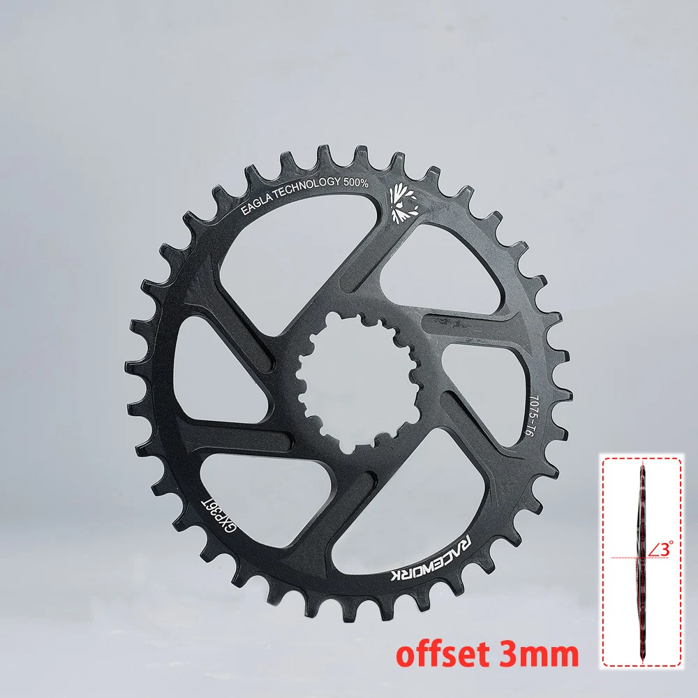 Звездочка RACEWORK MTB 32T/34T/36T/38T велосипедная шатунная головка узкая широкая звездочка