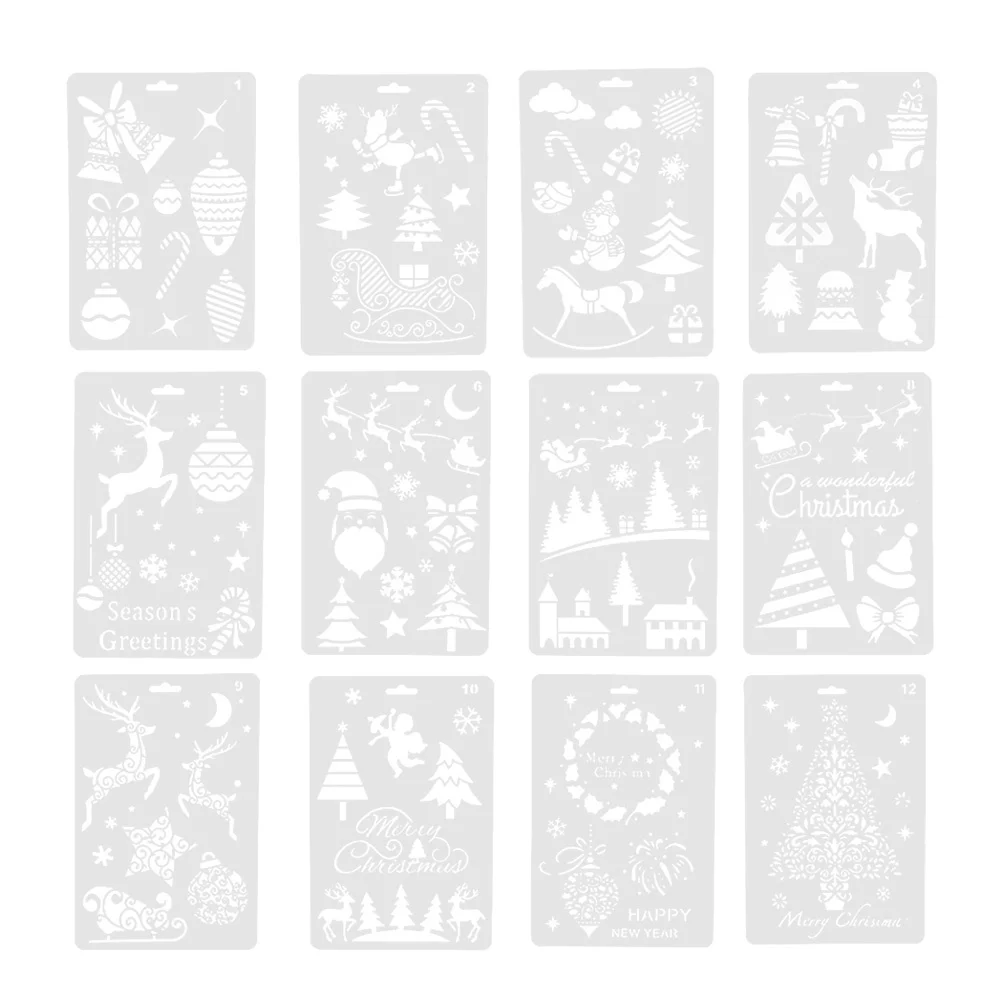 

Stencils Christmas Painting Drawing Template Templates Stencil Diy Hollow Reusable Kids Making Printing Out Flower Large