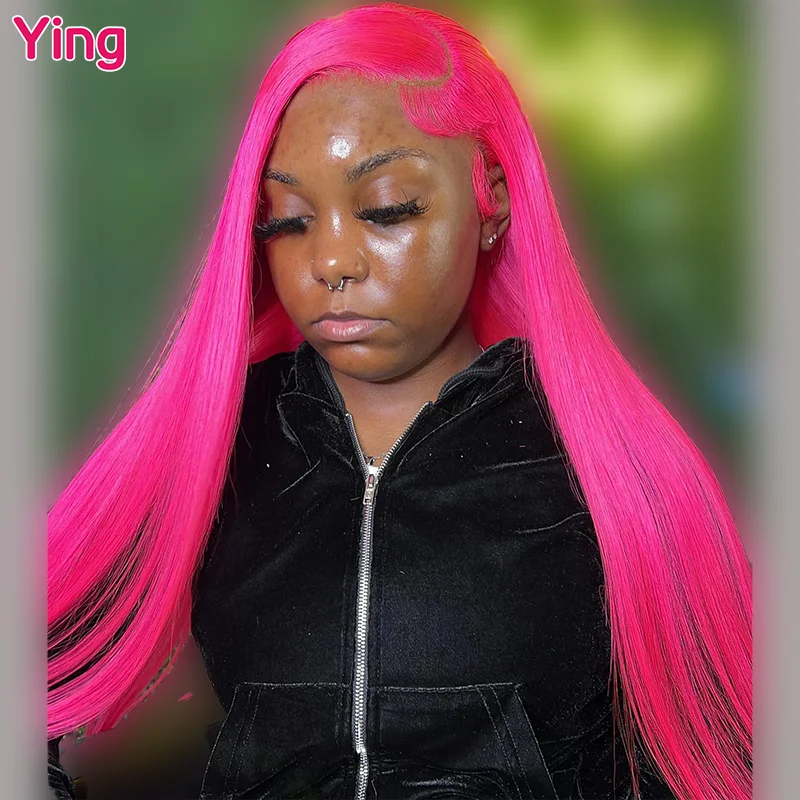 

Ying Rose Pink Peruvian Straight 13x6 Lace Frontal Wig PrePlucked 13x4 Lace Front Human Hair Wigs Peruvian Remy 613 Blonde Wig