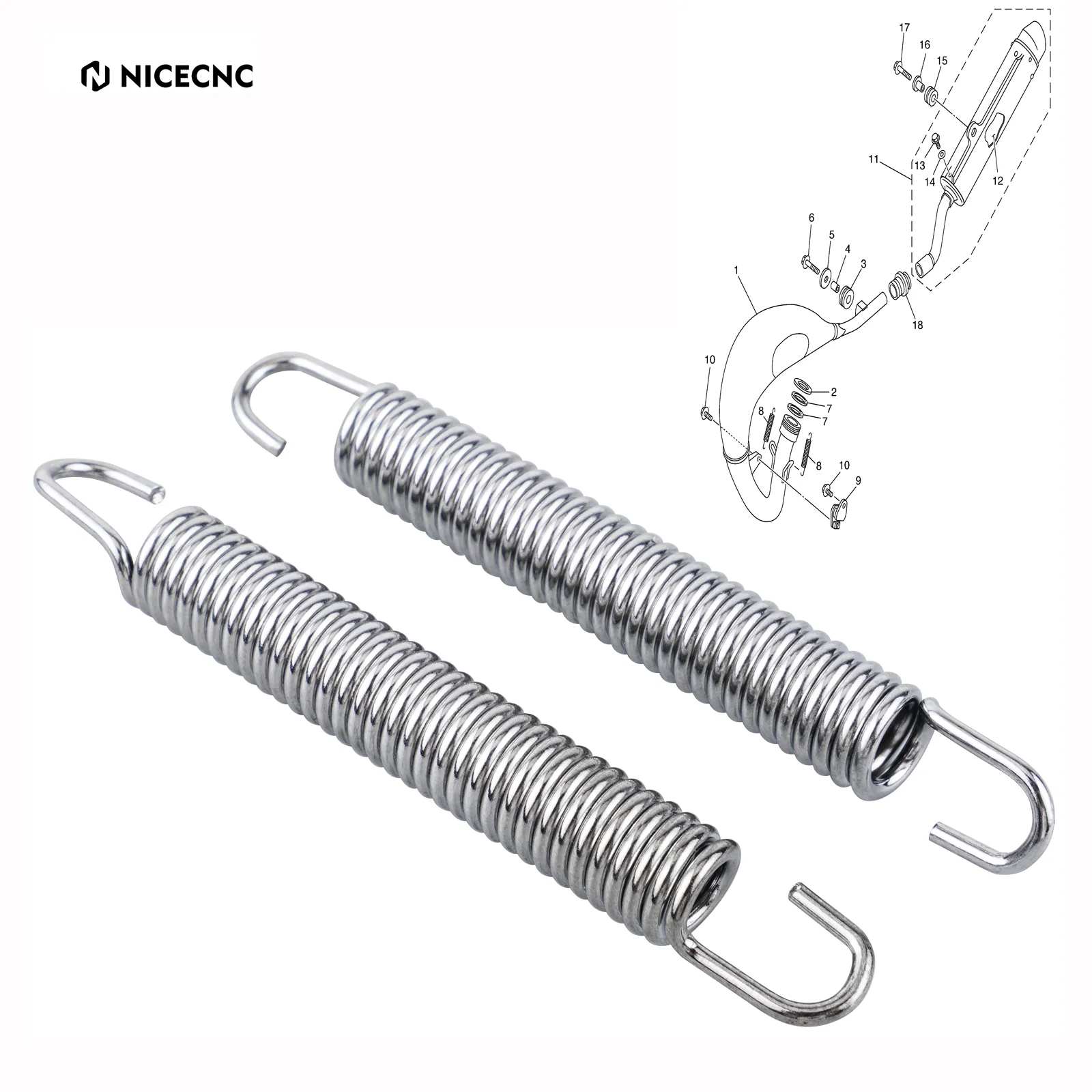 2 шт. пружины натяжения выхлопной трубы для Yamaha YZ85 02-18 YZ125 94-04 YZ250 YZ250X 16-23