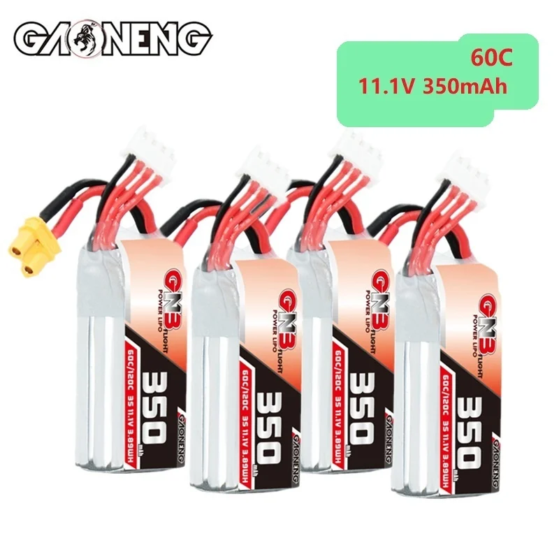 

GAONENG GNB 3S 11.1V 350MAH 60C/120C LiPo Battery For FPV RC Racing Helicopter Quadcopter Drone 11.1V Battery With XT30 Plug