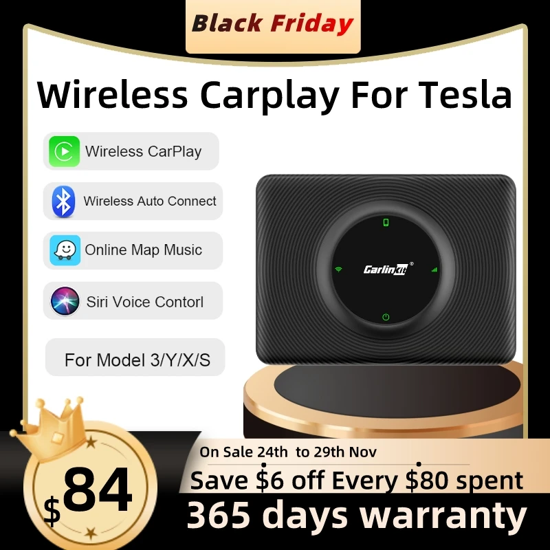 2022 Carlinkit беспроводной адаптер CarPlay Apple Car Play Беспроводной адаптер для Tesla Model 3 Model Y S BT Wifi подключение Spotify Waze