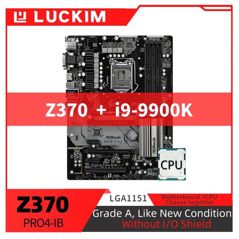 

Восстановленная материнская плата Z370 PRO4-IB LGA1151, набор для компьютера с процессором