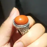 1pcs/lot Natural Southern Onyx Ring men S925 silver size adjustable retro hollow pattern Beautifully handcrafted Lucky jewelry