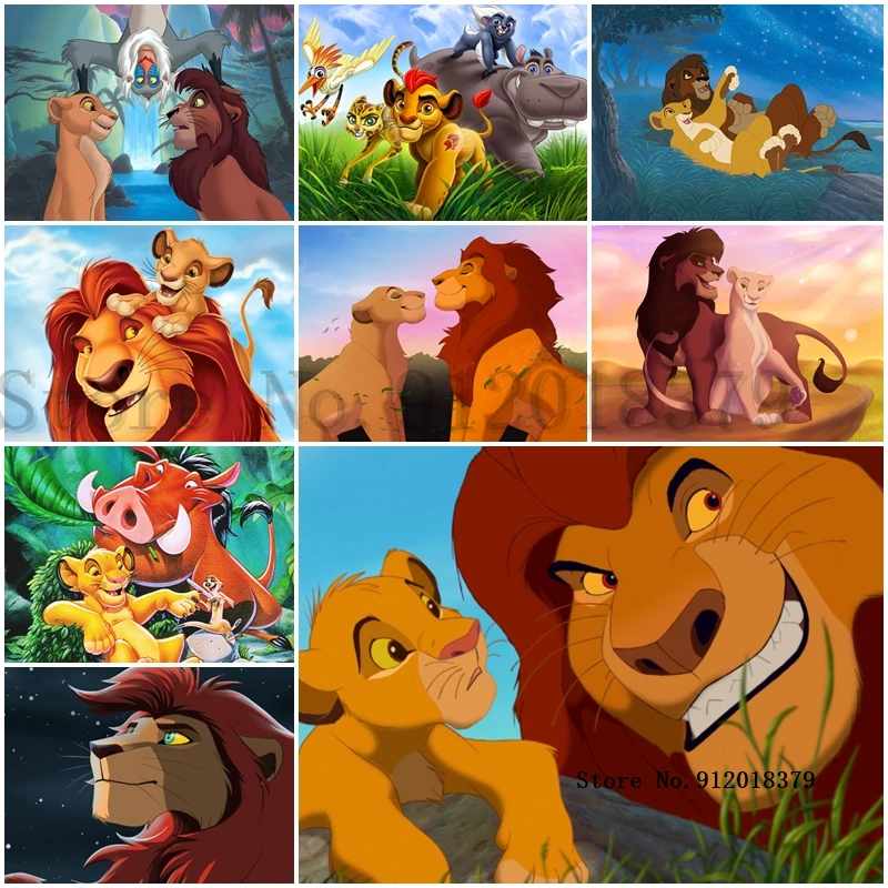 

Disney Diamond Painting Animal Lion King Handmade Gift Room Decor Full Diamond Embroidery Mosaic Cross Stitch Kit Wall Art Hobby