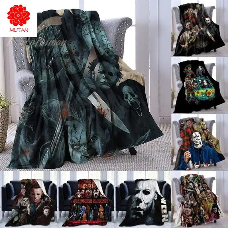 

Horror Movie Character Bed Blankets Horror Movies Character Flannel Fleece Throw Blanket Soft Blanket for Adult