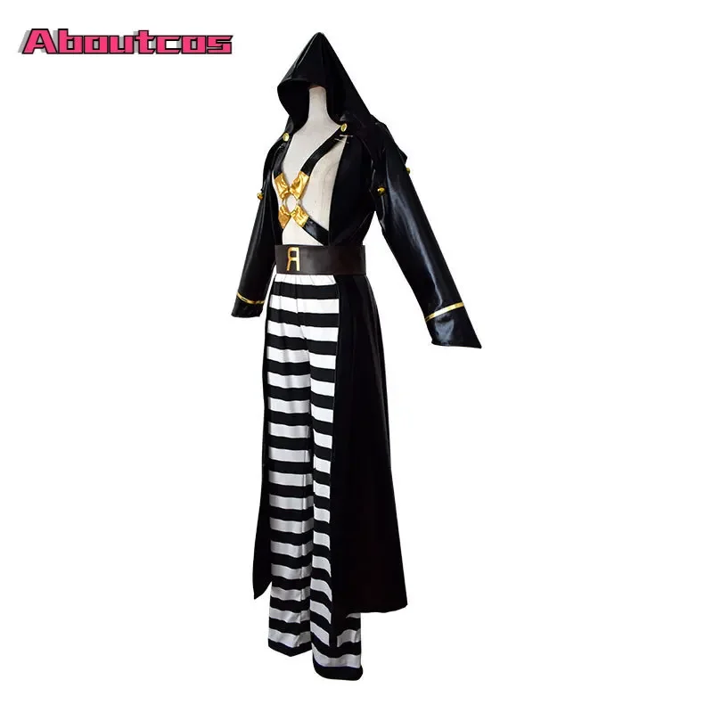 Аниме JoJo Bizarre Adventure Risotto черный костюм для косплея золотая ветровая шляпа топ