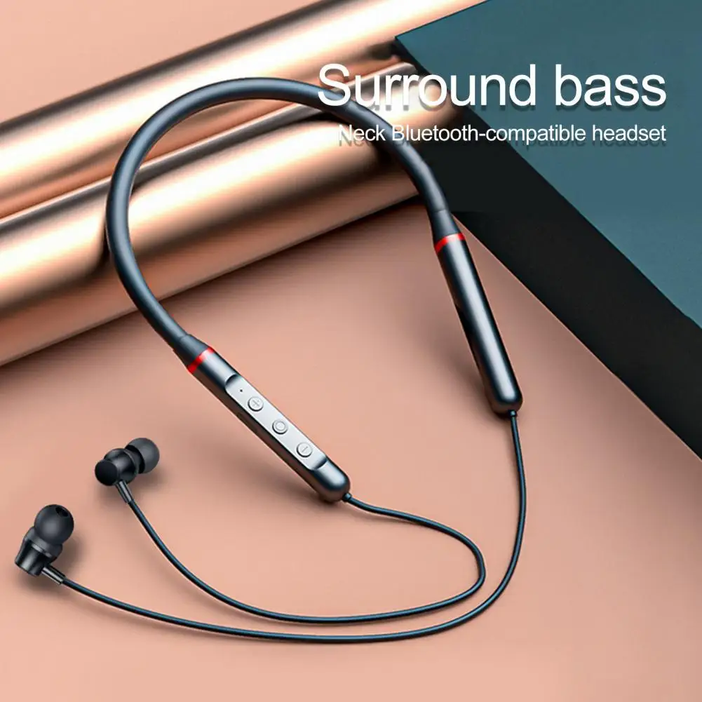 Bluetooth-5.0 Беспроводные наушники с Mircophone портативные шейным ободом Спортивная