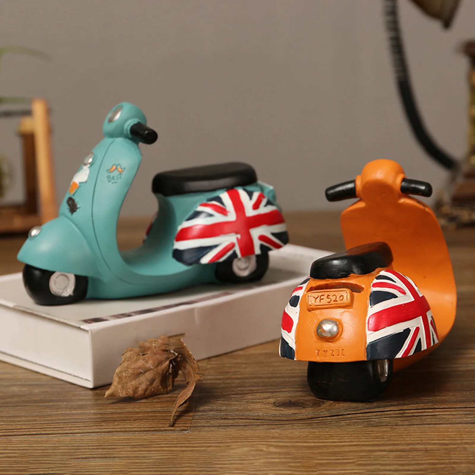 

Antique Resin Motorcycle Model Can Ornaments Children's Gift Bank Ornaments Decorative Objects for Shelves Go Away Gnome