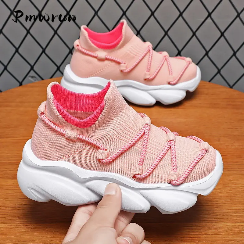 Kid Flat Spring Autumn Casual Daily Sport Shoes Children Outdoor One Stepper Loafer Shoes Student Soft Lace Up Sock Shoes 2023