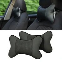 1pc car neck pillows synthetic leather cover headrest head pain relief car seat pillow headrest neck travel sleeping cushion