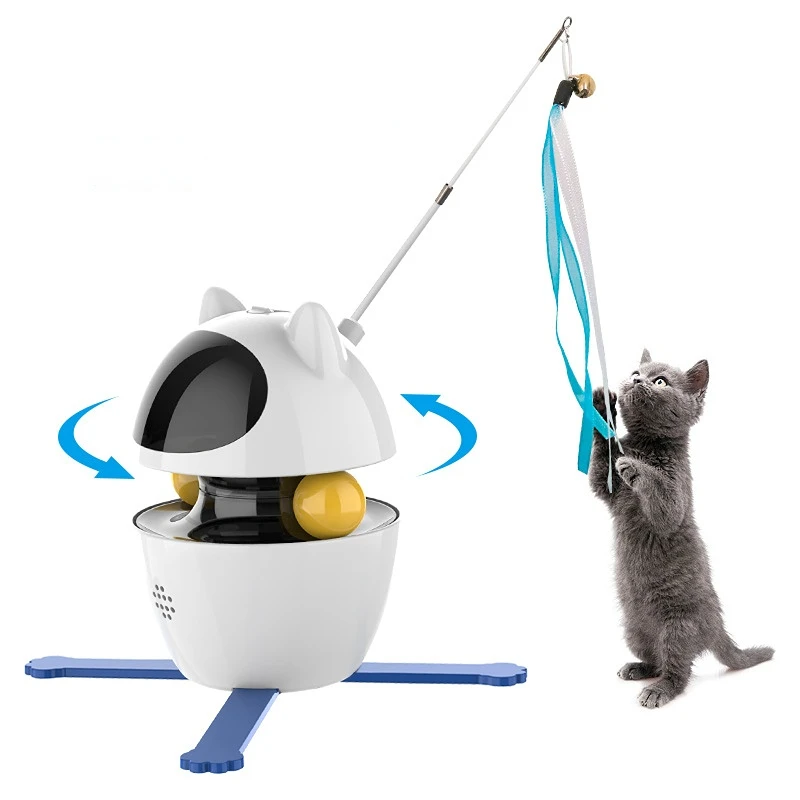 

New Pet Cat Teaser Toy Electric LED Laser Smart Interactive Cat Toy Automatic Feather Teasing Stick USB Charging Funny Cat Robot
