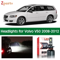 1 pair car led headlight for volvo v50 2008 2012 canbus headlamp lamp low high beam bulbs lighting light accessories parts