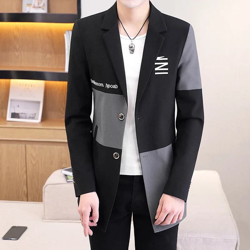 

Men Clothing 2022 Spring Autumn New Suit Men's Long Trench Coat Korean Fashion Suit Coat Young Handsome Slim Body Trench Coat