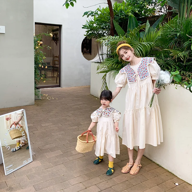 

Family Look Mommy and Me Clothes Outfits Mom Mum & Baby Korean Style Women Girls Dress New Mother Daughter Matching Dresses