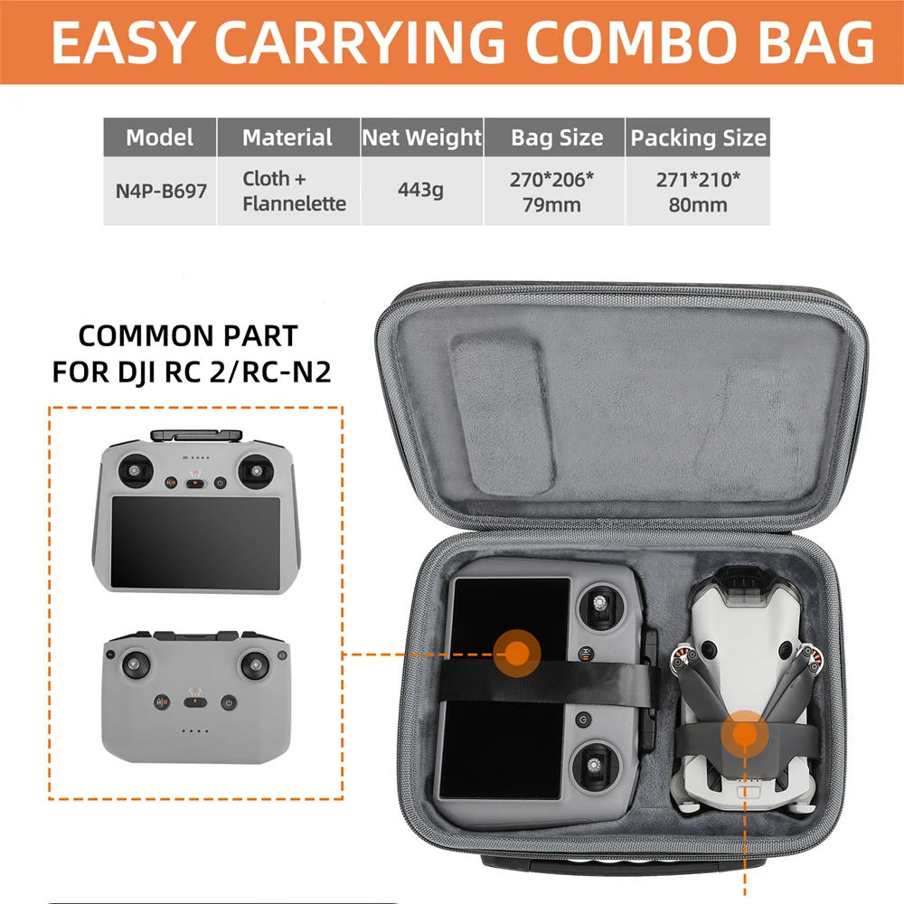 Сумка для хранения DJI Mini 4 Pro Женская портативная Жесткая нейлоновая переноска