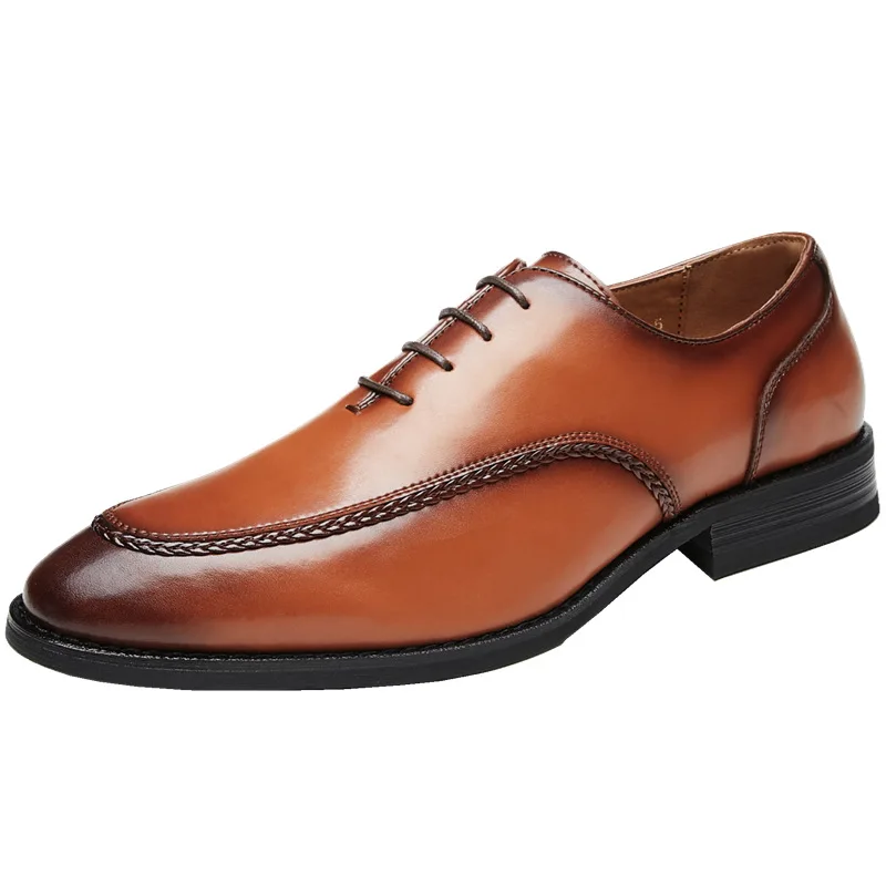 

Модные мужские высококачественные оксфорды кожаные туфли на шнуровке повседневные с острым носком деловые мужские классические туфли для свадьбы приблизительно 47