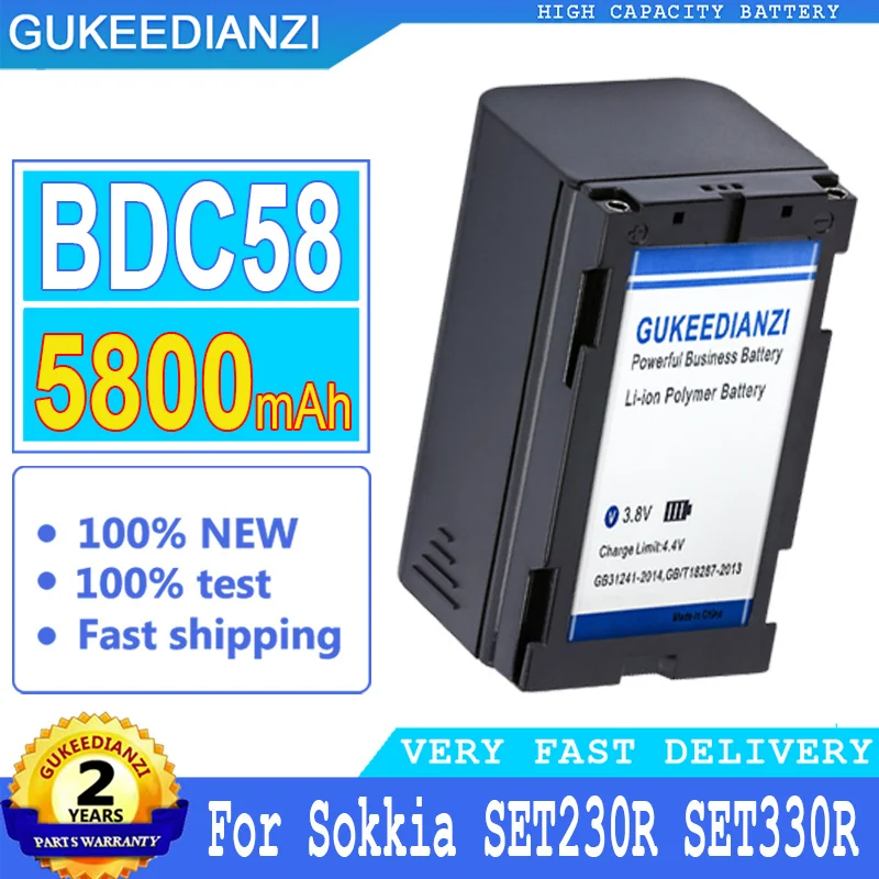 

BDC58 (BDC70 BDC46B) 5800mAh High Capacity Battery For Sokkia SET330R3 SET230R SET530R SET630R SET230R3 SET330R Li-polym Bateria