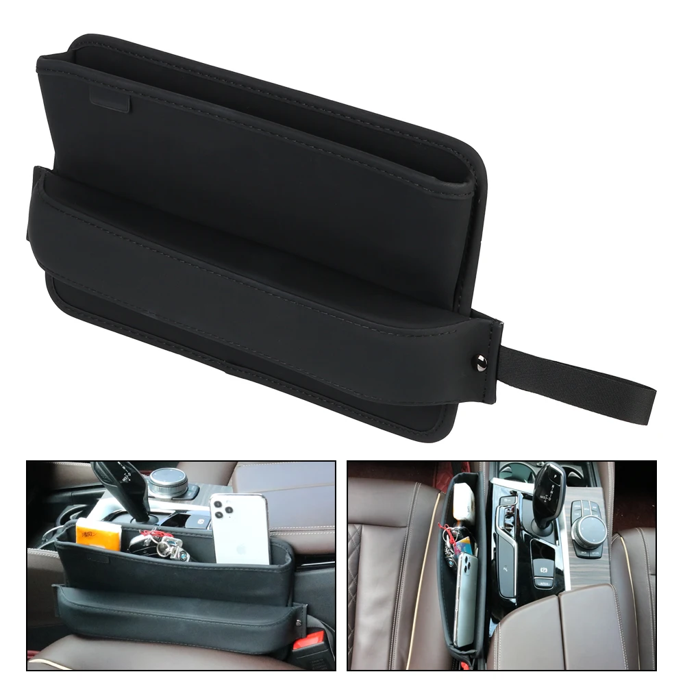 

Car Interior Storage Bag Seat Gap Crevice Box Phone Holder Stand PU Leather Auto Organizer Automotive Accessories Waterproof Kit