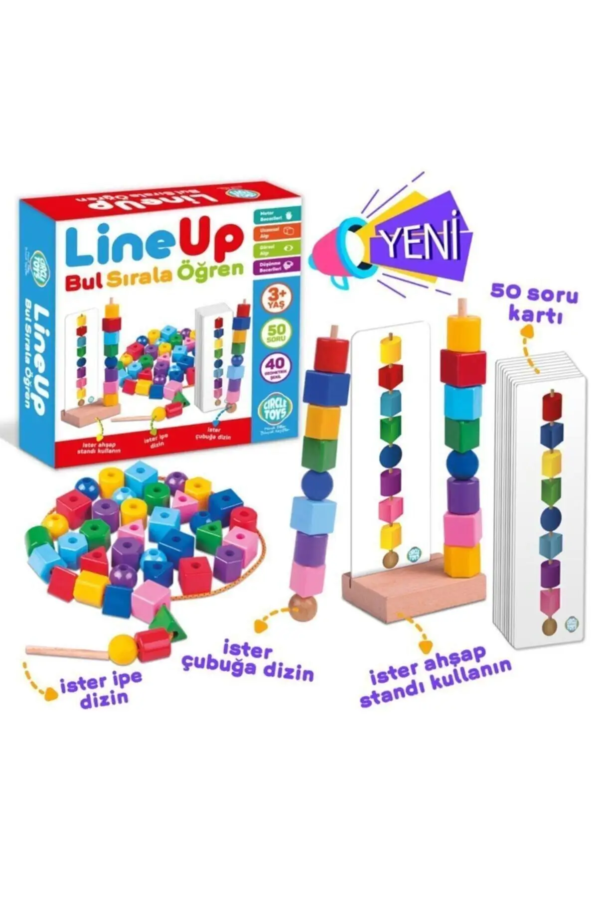 

Circle Toys Line Up Beads And Shapes Stringing Game AYL-999888558597