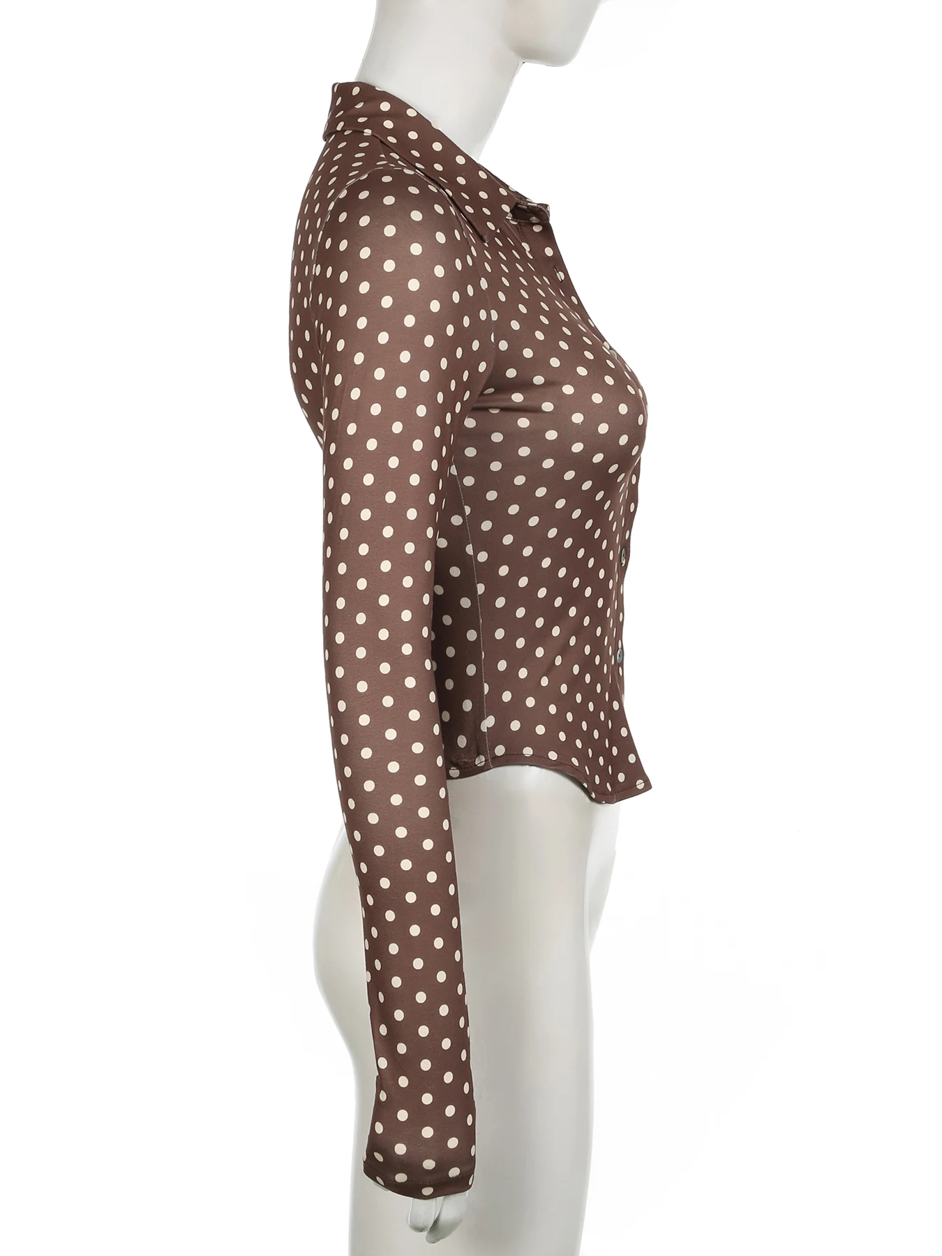 Rockmoer винтажная женская блузка с длинным рукавом и принтом в горошек элегантные