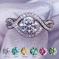 fine jewelry moissanite ring 0 5 1 carat womens engagement diamond rings 100 real 925 sterling silver