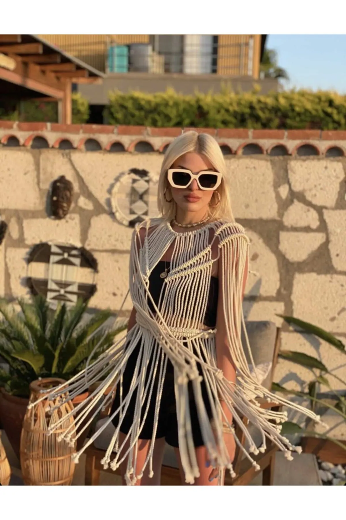 

Women's Pareo Ecru Beach Dress Macrame Dress Swimwear Sexy Tunic Suit Beachwear Female Beach Bikini Cover