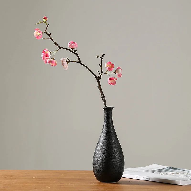 

Black Ceramic Vase for Modern Home Decor,Flower Vase Minimalist Style for Room, Bedroom, Living Room, Kitchen, Boho, Desk, Shelf